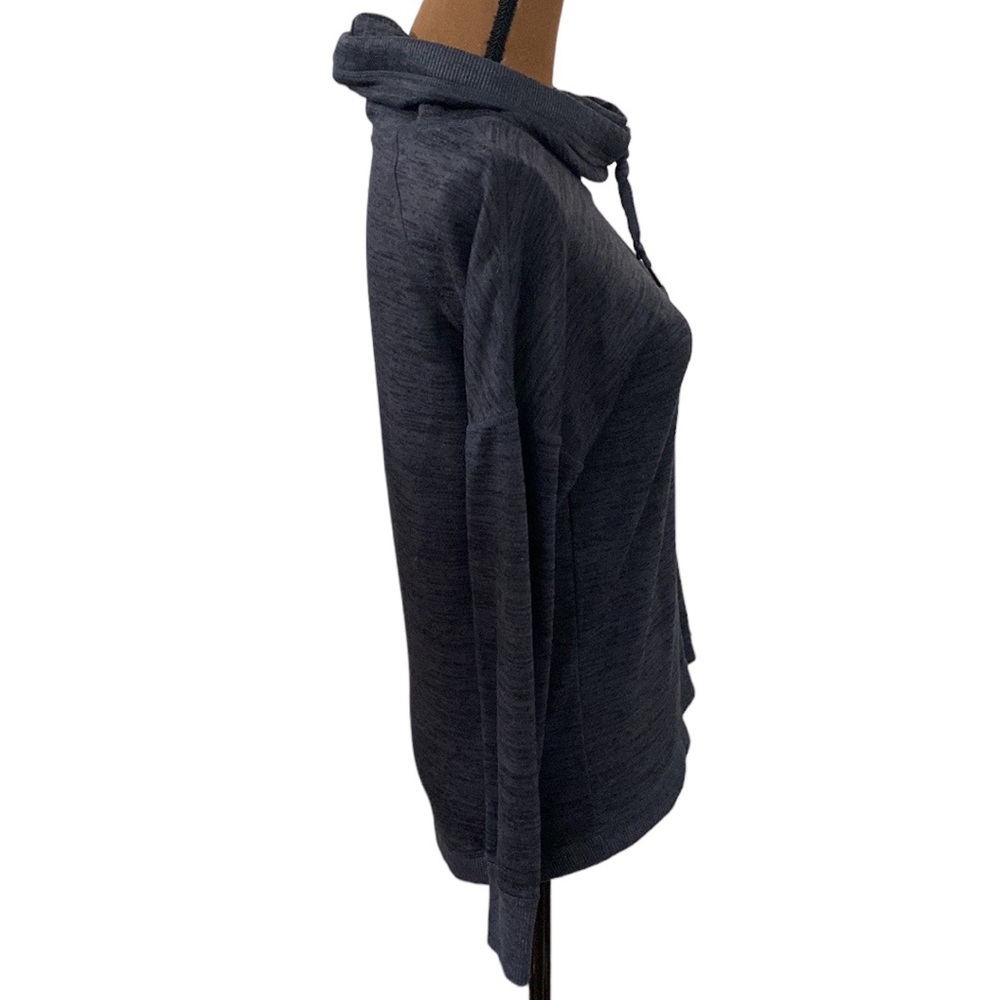 Athleta Blissful charcoal space dye drawstring cowlneck sweatshirt size XS - Picture 4 of 13
